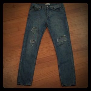 Forever 21 faded jeans distressed